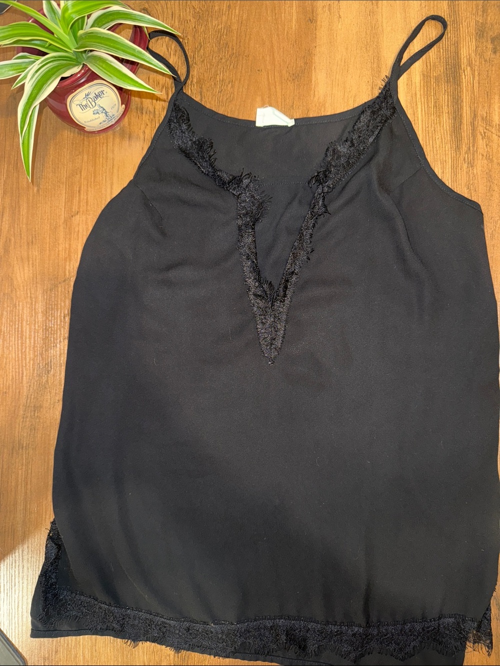 Sienna Sky Black Lace-Trim Camisole